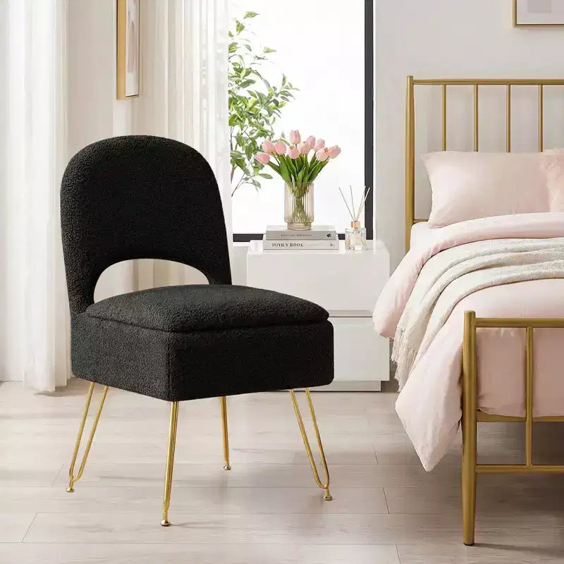 Furniliving Vanity Chair With Storage,Storage Make Up Chair With Folding Backrest