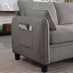 Canapé d'angle contemporain GDFStudio Lancelot 85 pouces en chenille avec pouf de rangement