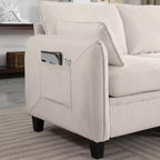 Canapé d'angle contemporain GDFStudio Lancelot 85 pouces en chenille avec pouf de rangement