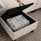 Canapé d'angle contemporain GDFStudio Lancelot 85 pouces en chenille avec pouf de rangement