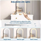 Coiffeuse avec miroir, coiffeuse moderne, 2 tiroirs et meuble à 3 tiroirs réglables, pour chambre à coucher