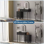 Coiffeuse avec miroir, coiffeuse moderne, 2 tiroirs et meuble à 3 tiroirs réglables, pour chambre à coucher