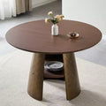 GDFStudio Ying Modern Wooden and Metal Round Dining Table
