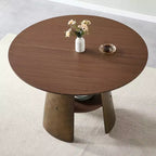 Table à manger ronde GDFStudio Ying moderne en bois et métal