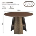 Table à manger ronde GDFStudio Ying moderne en bois et métal