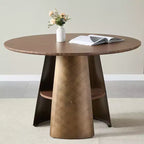 Table à manger ronde GDFStudio Ying moderne en bois et métal
