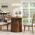 Table à manger ronde de 47 pouces pour 4 personnes, étagère de rangement à 2 niveaux avec porte coulissante en bois, table de cuisine pour salle à manger et salon