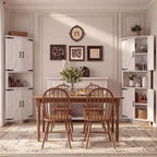 64,8 " Armoire de coin de ferme haute avec portes, placard de rangement pour garde-manger avec étagères réglables pour la cuisine, le salon et la salle de bain