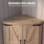 64,8 " Armoire de coin de ferme haute avec portes, placard de rangement pour garde-manger avec étagères réglables pour la cuisine, le salon et la salle de bain