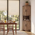 64,8 " Armoire de coin de ferme haute avec portes, placard de rangement pour garde-manger avec étagères réglables pour la cuisine, le salon et la salle de bain