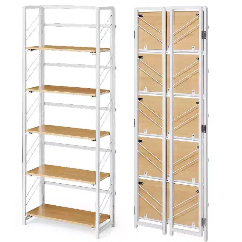 Étagère pliante à 4/5 niveaux – Bibliothèque industrielle sans assemblage pour bureau à domicile