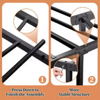 Cadre de lit plateforme robuste en métal avec tête de lit - Taille simple - Sommier durable