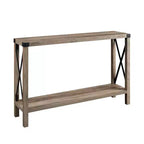 Table d'entrée moderne de style ferme en métal avec étagère inférieure