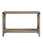 Table d'entrée moderne de style ferme en métal avec étagère inférieure