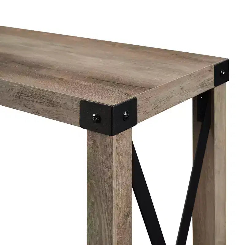 Table d'entrée moderne de style ferme en métal avec étagère inférieure