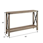 Table d'entrée moderne de style ferme en métal avec étagère inférieure