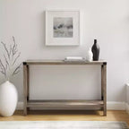 Modern Farmhouse Metal-X Entry Table with Lower Shelf