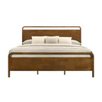 Ensemble de chambre à coucher Roundhill Furniture Eldren en bois, lit plateforme avec commode, miroir et table de chevet au fini noyer
