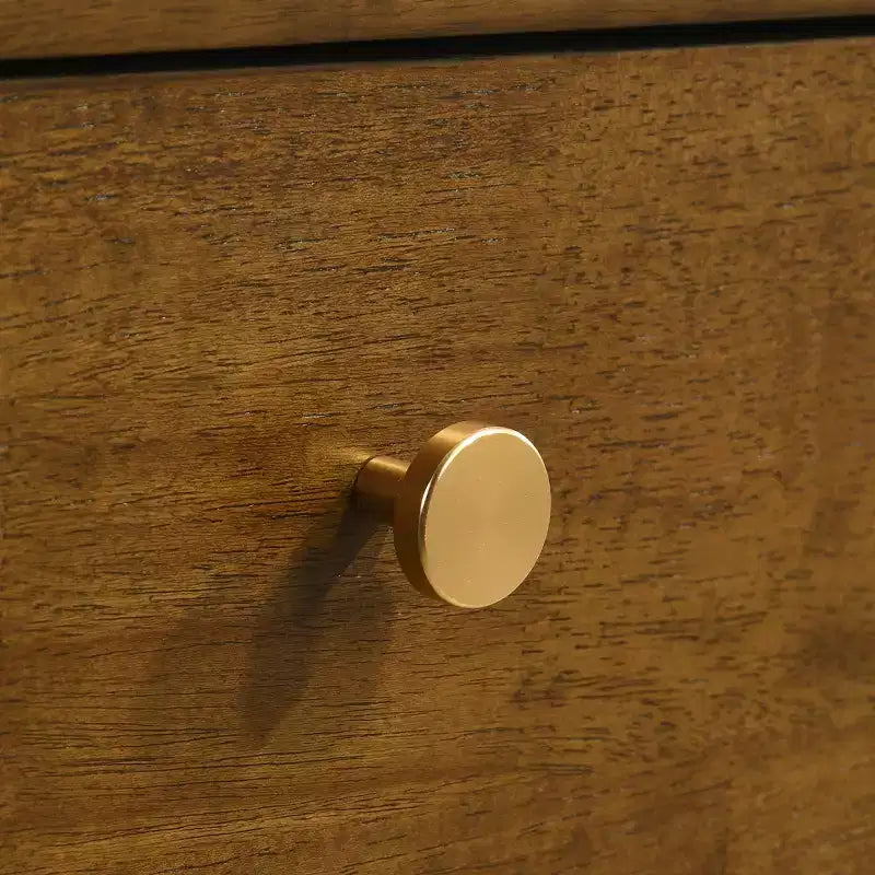 Ensemble de chambre à coucher Roundhill Furniture Eldren en bois, lit plateforme avec commode, miroir et table de chevet au fini noyer