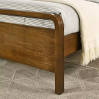 Ensemble de chambre à coucher Roundhill Furniture Eldren en bois, lit plateforme avec commode, miroir et table de chevet au fini noyer