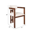 Chaise de salle à manger Storied Home en bois d'acacia avec tissu bouclé