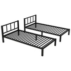 Lit superposé triple en métal Bellemave, deux lits jumeaux superposés et un lit jumeau, en forme de L détachable, convertible en 3 lits, barrières de sécurité et étagère, noir