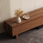 Meuble TV extensible Luck Live Mid-Century Modern 78.74102.3 avec 3 tiroirs, façade texturée et console multimédia moderne pour salon