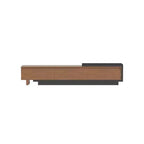Meuble TV extensible Luck Live Mid-Century Modern 78.74102.3 avec 3 tiroirs, façade texturée et console multimédia moderne pour salon