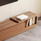 Meuble TV extensible Luck Live Mid-Century Modern 78.74102.3 avec 3 tiroirs, façade texturée et console multimédia moderne pour salon