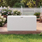 Grand coffre de rangement étanche en résine de 276 litres pour intérieur et extérieur, conteneur de rangement verrouillable pour coussins de mobilier de jardin, coussins décoratifs, outils de jardinage