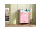 Commode avec station de charge Commode haute en bois à 4 tiroirs Grand meuble de rangement pour chambre, salon ou dressing