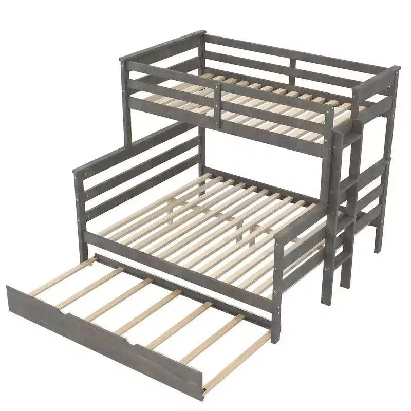Whisen Wood Lit superposé double XL sur grand lit avec échelle, lattes en bois massif