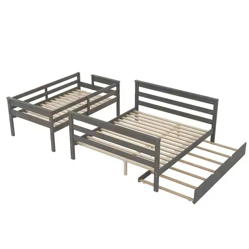 Whisen Wood Lit superposé double XL sur grand lit avec échelle, lattes en bois massif