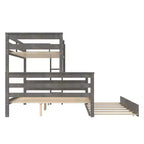 Whisen Wood Lit superposé double XL sur grand lit avec échelle, lattes en bois massif