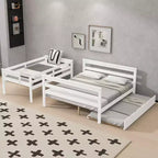 Whisen Wood Lit superposé double XL sur grand lit avec échelle, lattes en bois massif