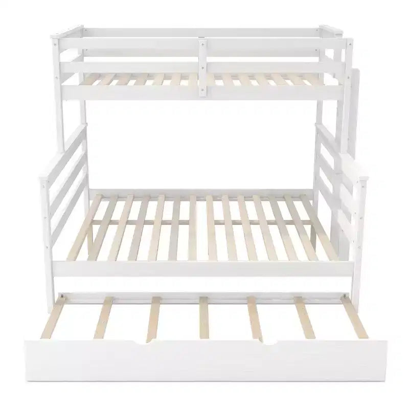Whisen Wood Lit superposé double XL sur grand lit avec échelle, lattes en bois massif