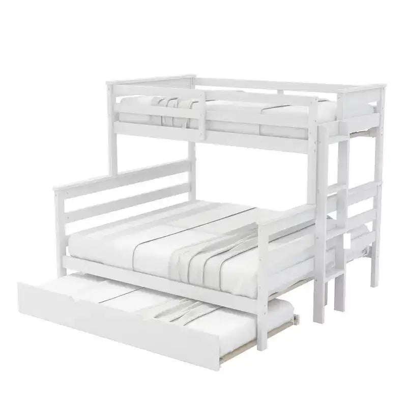 Whisen Wood Lit superposé double XL sur grand lit avec échelle, lattes en bois massif