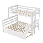 Whisen Wood Lit superposé double XL sur grand lit avec échelle, lattes en bois massif
