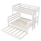 Whisen Wood Lit superposé double XL sur grand lit avec échelle, lattes en bois massif