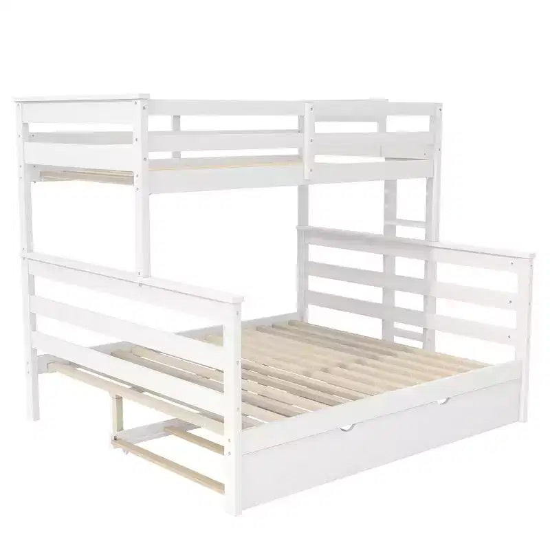 Whisen Wood Lit superposé double XL sur grand lit avec échelle, lattes en bois massif