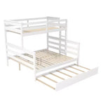 Whisen Wood Lit superposé double XL sur grand lit avec échelle, lattes en bois massif