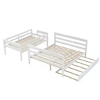 Whisen Wood Lit superposé double XL sur grand lit avec échelle, lattes en bois massif