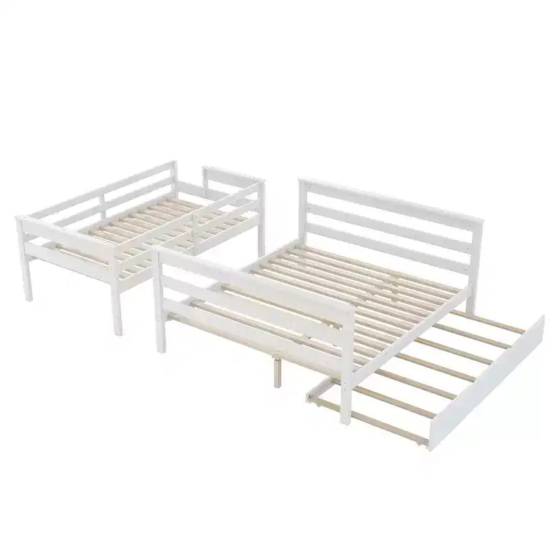 Whisen Wood Lit superposé double XL sur grand lit avec échelle, lattes en bois massif