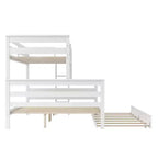 Whisen Wood Lit superposé double XL sur grand lit avec échelle, lattes en bois massif