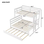Whisen Wood Lit superposé double XL sur grand lit avec échelle, lattes en bois massif