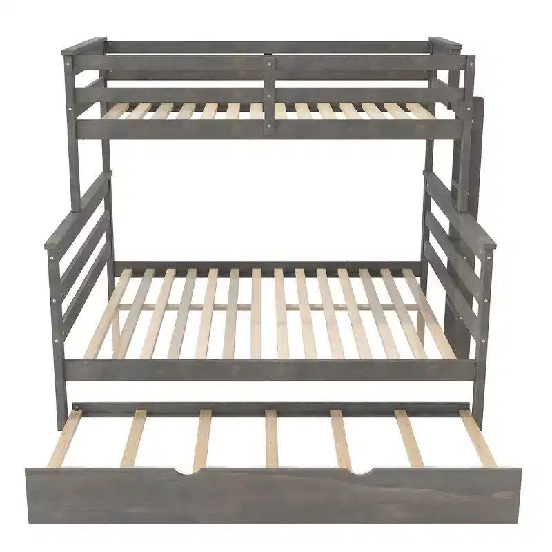 Whisen Wood Lit superposé double XL sur grand lit avec échelle, lattes en bois massif