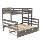 Whisen Wood Lit superposé double XL sur grand lit avec échelle, lattes en bois massif