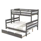 Whisen Wood Lit superposé double XL sur grand lit avec échelle, lattes en bois massif
