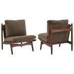 Christopher Knight Home Vista Chaise d'appoint Mocha avec cadre en bois naturel, lot de 2