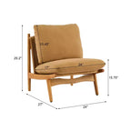 Christopher Knight Home Vista Chaise d'appoint Mocha avec cadre en bois naturel, lot de 2